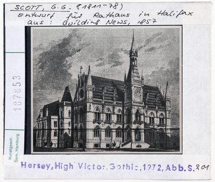 Vorschaubild G. G. Scott: Entwurf für Rathaus in Halifax 